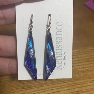 Renaissance Glass Studio Blue Earrings